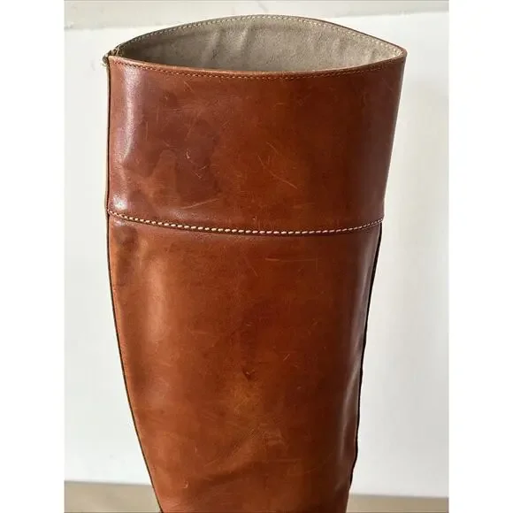 Vtg 1970s Bort Carleton Leather Campus Boots Whiskey Tan Sz 7.5 Made In USA